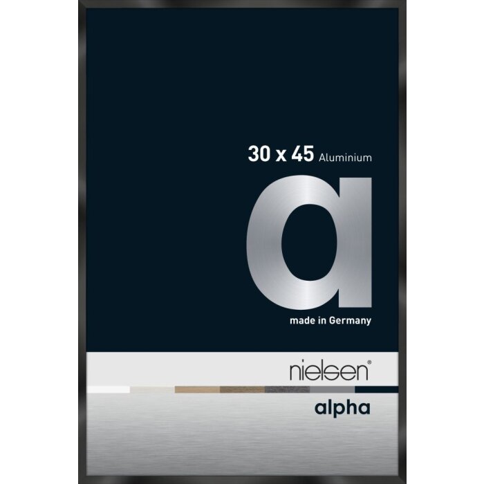 Nielsen aluminium picture frame Alpha TCSC 30x45 cm anodised shiny black