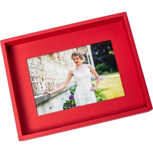 Passepartout picture frame 10x15 cm red