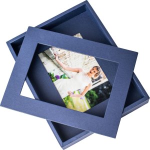 Passepartout picture frame 10x15 cm blue