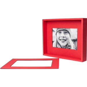 Passepartout picture frame 13x18 cm red