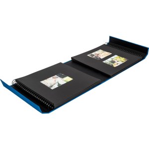 HNFD Photo album Lona blue linen 1000 pictures 34,5x33 cm 168 black sides