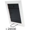 Wooden frame S46E silver edge 15x20 cm white anti-reflex glass