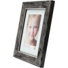 Wooden frame S46E silver edge 10x15 cm black anti-reflex glass