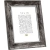 Wooden frame S46E silver edge 24x30 cm black anti-reflex glass