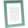 Wooden frame S46TG turquoise 10x15 cm