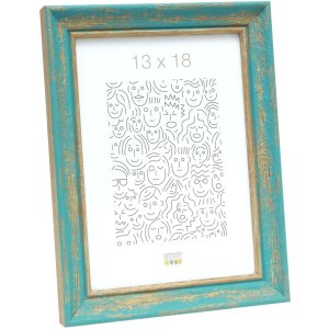 Wooden frame S46TG turquoise 13x18 cm