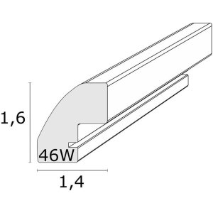 Plastic frame S46WG white edge natural 18x24 cm