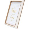 Plastic frame S46WG white edge natural 18x24 cm