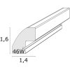 Plastic frame S46WG white edge natural 18x24 cm