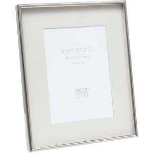 Photo frame S57MP1 silver glossy 13x18 cm with passepartout