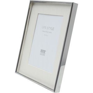 Photo frame S57MP1 silver glossy 13x18 cm with passepartout