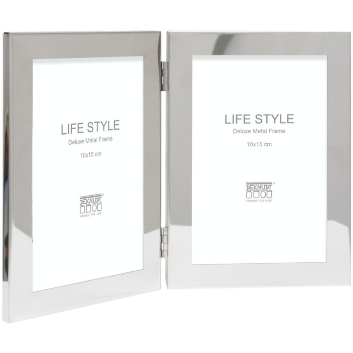 Double frame S57MQ1 silver glossy 2 photos 10x15 cm portrait format