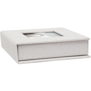 Grey Linen USB Box 13x13 cm