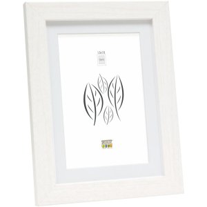 Wooden frame S66KF1 white 30x45 cm with passe-partout