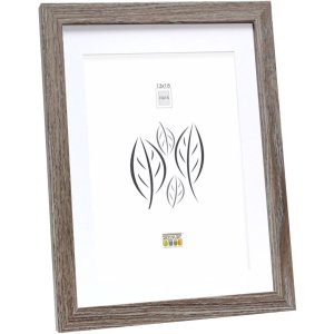 Wooden frame S66KH3 brown-grey 18x24 cm with mount