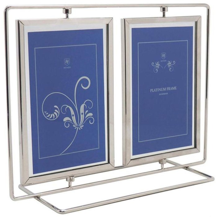 Double frame Swing 2 photos 10x15 cm silver