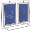 Double frame Swing 2 photos 10x15 cm silver