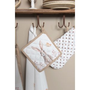 Clayre & Eef Potholder 20x20 cm beige REB45