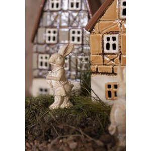 Decoration rabbit 4x4x11 cm white 6PR3079W