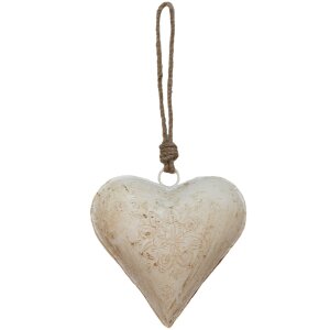 Decoration hanger heart 16x4x16 cm cream 6Y3719