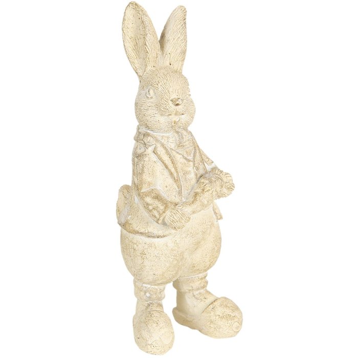 Decoration rabbit 6x6x13 cm white 6PR3096W