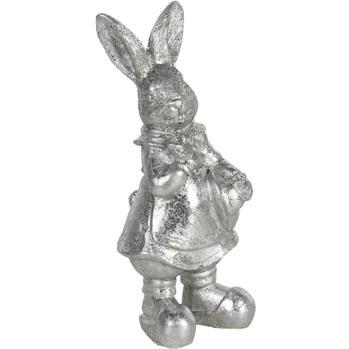 Decoration rabbit 6x6x13 cm silver 6PR3097ZI