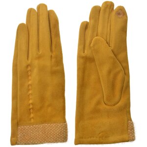 Gloves 8x24 cm yellow JZGL0035Y