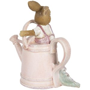 Decoration rabbit 10x6x11 cm pink 6PR3304