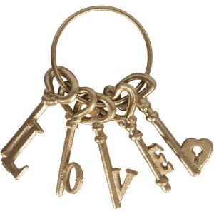 Decoration bunch of keys 10x5x20 cm gold 6Y2276GO