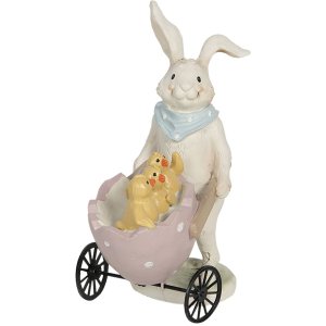 Decoration rabbit with cart 11x6x15 cm multicoloured...