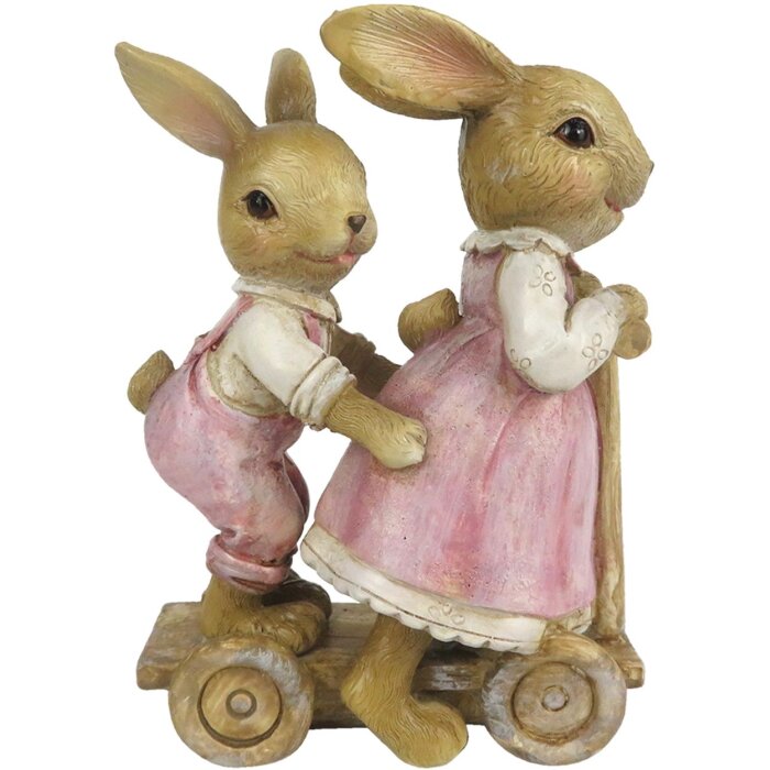 Clayre & Eef 6PR3296 Home Accessories Rabbit 8x4x11 cm Pink