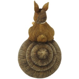 Decoration lying rabbit on snail 15x6x11 cm multicoloured  6PR3246