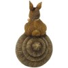 Decoration lying rabbit on snail 15x6x11 cm multicoloured  6PR3246