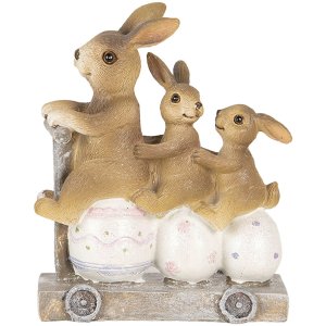 Decoration rabbits 11x4x12 cm multicoloured  6PR3251