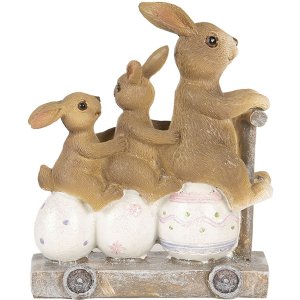 Decoration rabbits 11x4x12 cm multicoloured  6PR3251