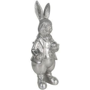 Decoration rabbit 12x11x22 cm silver 6PR3094ZI