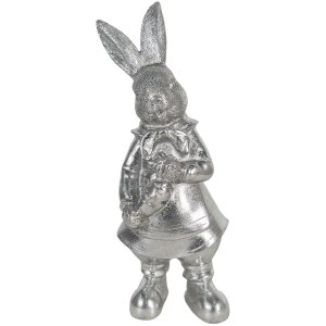 Decoration rabbit 12x11x22 cm silver 6PR3095ZI