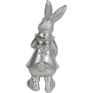 Decoration rabbit 12x11x22 cm silver 6PR3095ZI