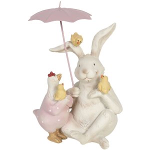 Decoration rabbit with umbrella 12x11x16 cm multicoloured...