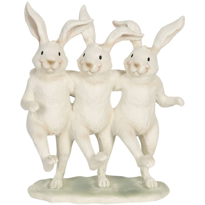 Decoration dancing  rabbits 16x9x19 cm multicoloured  6PR3189