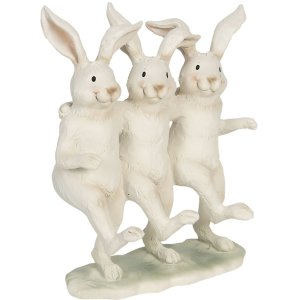 Decoration dancing  rabbits 16x9x19 cm multicoloured  6PR3189