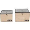 Wooden storage box  18x18x12 - 15x15x11 cm (2 pcs) brown 6H1936