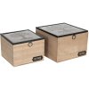 Wooden storage box  18x18x12 - 15x15x11 cm (2 pcs) brown 6H1936