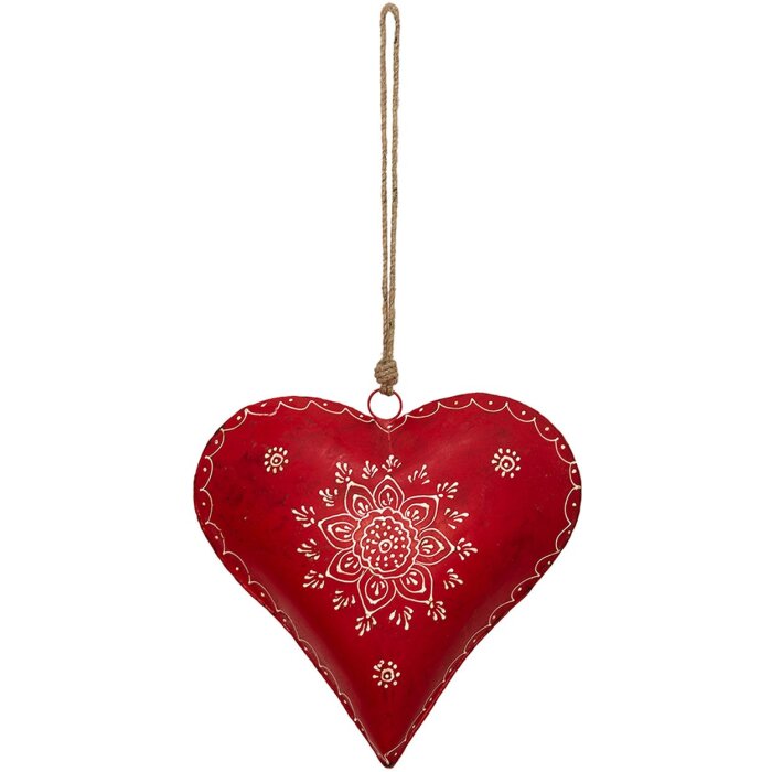 Decoration hanger heart 27x12x27 cm red 6Y4162