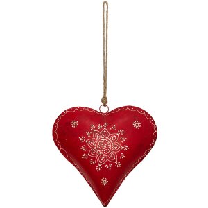 Decoration hanger heart 27x12x27 cm red 6Y4162