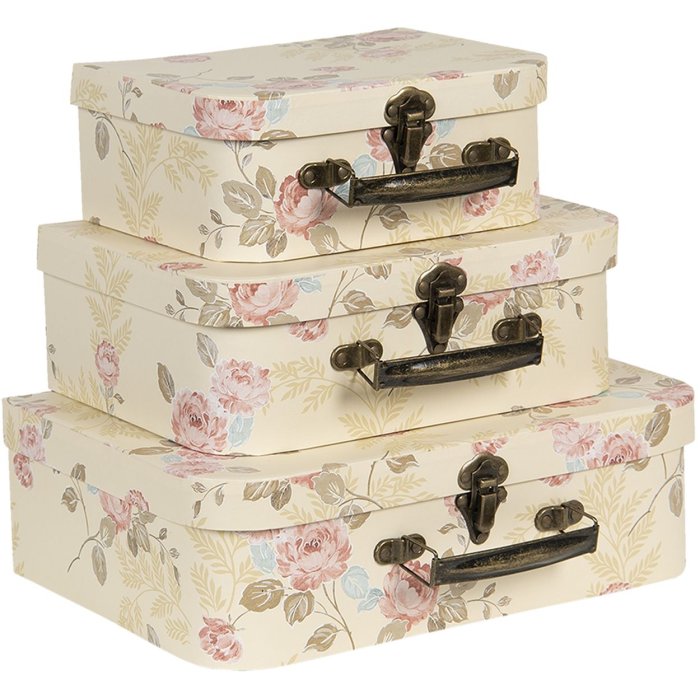 Decoration suitcase (set 3 pcs) 30x21x9-25x18x9-20x16x8 cm multicoloured  64752