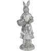 Decoration rabbit 13x12x34 cm silver 6PR3093ZI