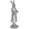 Decoration rabbit 13x12x34 cm silver 6PR3093ZI