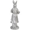 Decoration rabbit 13x12x34 cm silver 6PR3093ZI