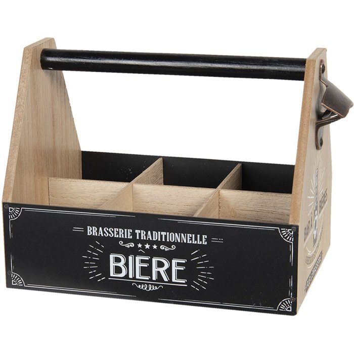 Bottle rack with bottle-opener 29x19x20 cm brown 6H1930